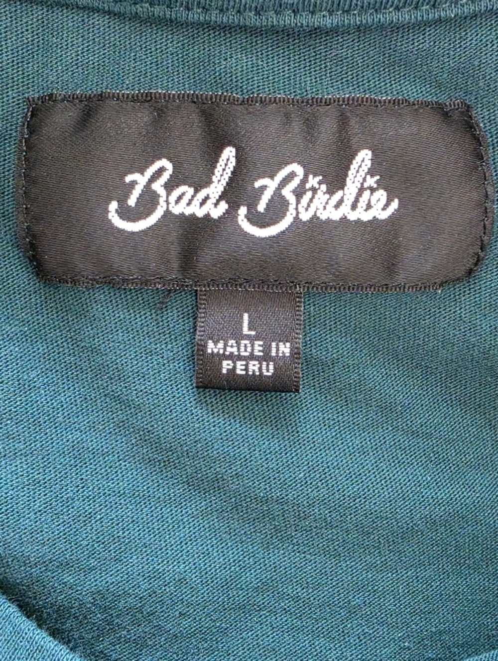 Bad Birdie Deep Teal Short Sleeve Tee with White Bird Logo - Picture 3 of 7